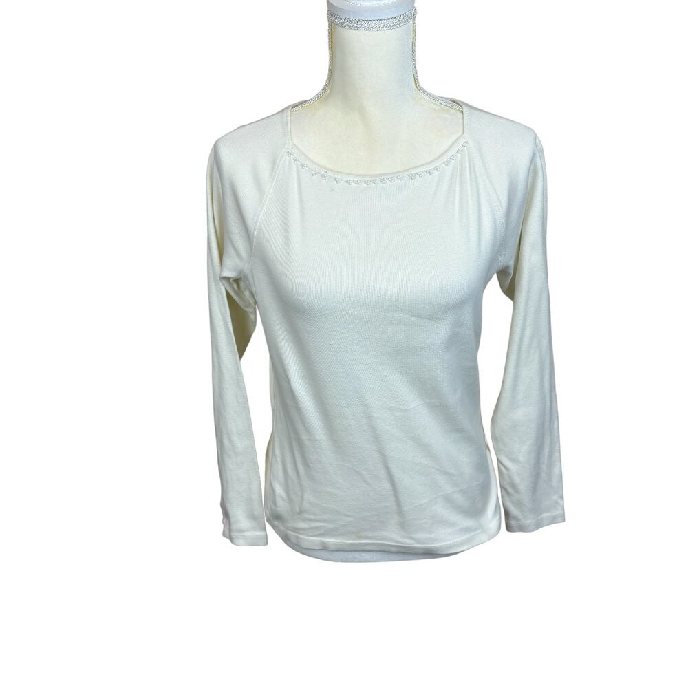 Dockers blouse, size Medium, long sleeves, beaded, casual, lightweight